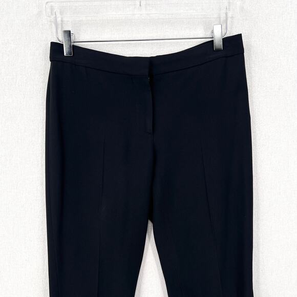 ALEXANDER MCQUEEN Pants Womens 4 Black Cropped Flare Split Hem Lace Up Calf - Picture 4 of 16